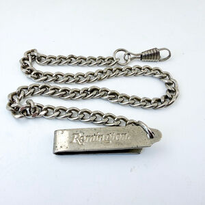 Remington Pocket Watch Chain, Remington Advertising Watch Fob, Silver